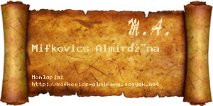 Mifkovics Almiréna névjegykártya